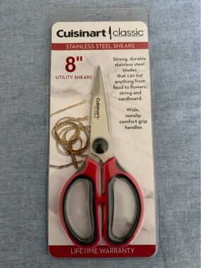 Cuisinart Red and Black 8" Stainless Steel Utility Shears
